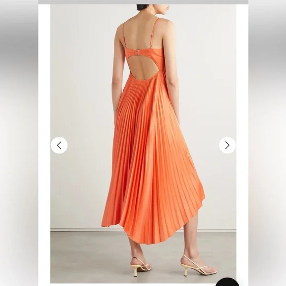 A.L.C. 
Hollie Pleated Empire-Waist Midi Dress - Picture 2 of 10